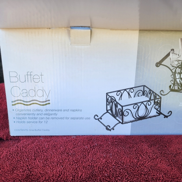 2 Piece Wrought Iron Buffet Caddy 24x9x11" Black Sam's Club Dishes Napkins - Picture 11 of 11